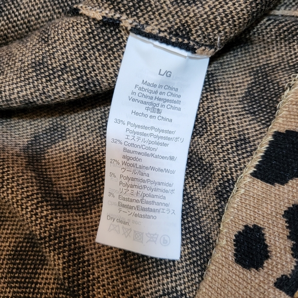 J. CREW NWOT Knit Shift Dress | Leopard Print | Wool Blend | Sweater | size L - Picture 4 of 7
